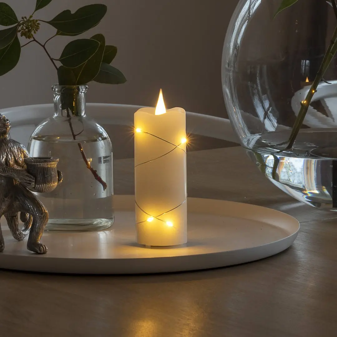 Konstsmide Christmas LED-Wachskerze creme Lichtfarbe Bernstein 12,7 cm