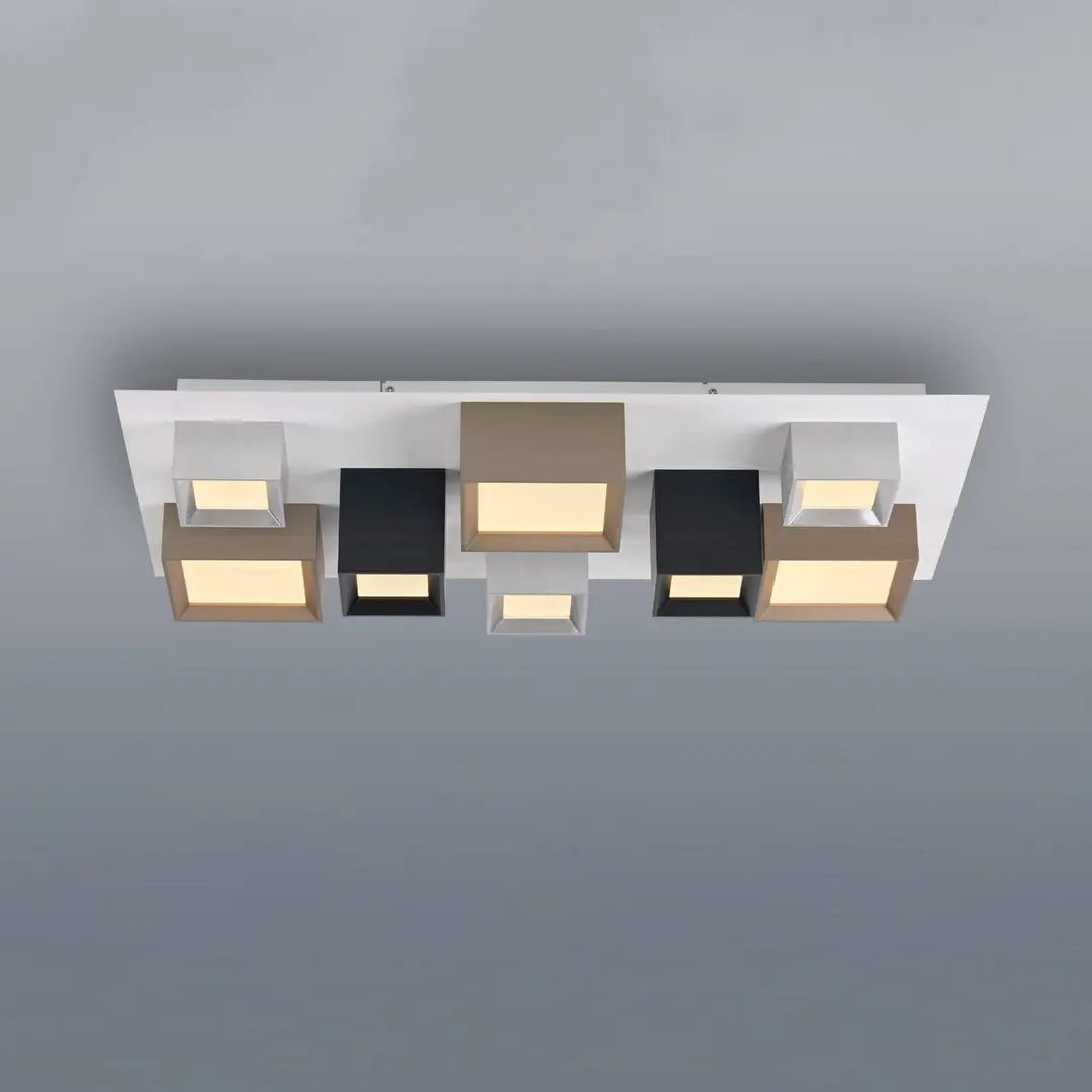 Pure LED-Deckenlampe PURE Manhatten, multicolor, 8-flg., CCT