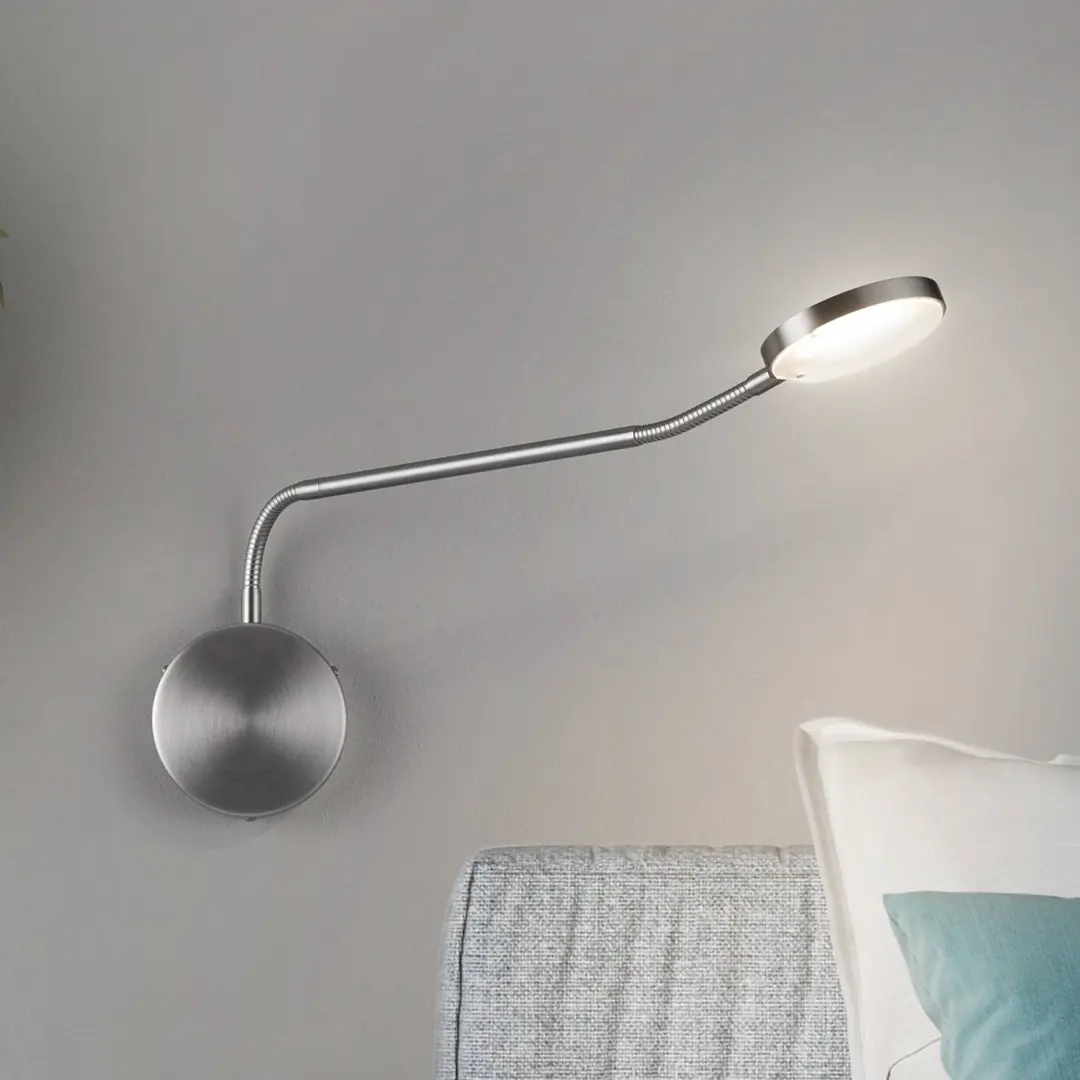 Knapstein LED-Wandlampe Thea-W, Gestensteuerung nickel Ausladung 60 cm