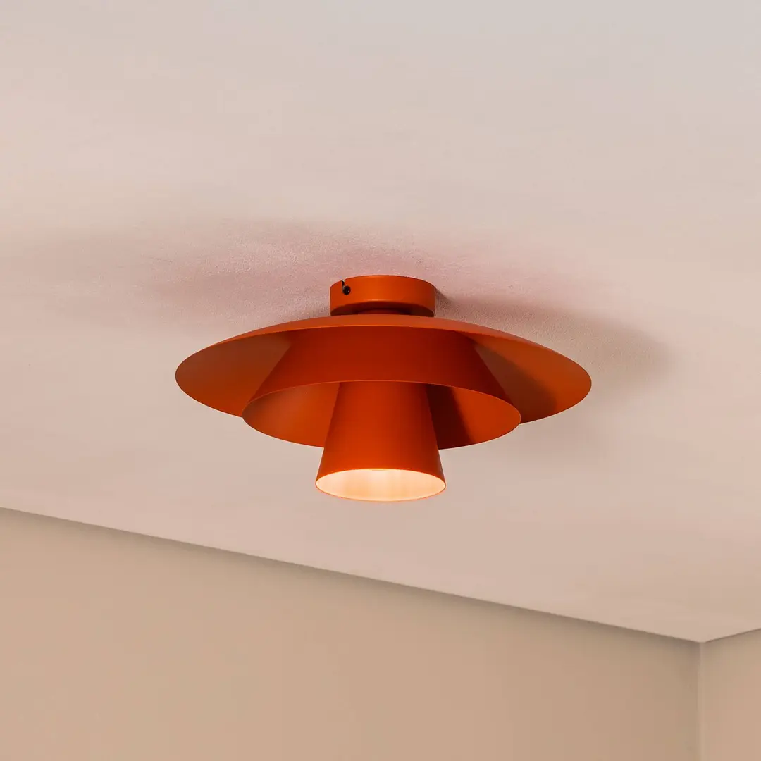Luminex Deckenleuchte Plato, orange, Metall, Ø 38 cm, E27
