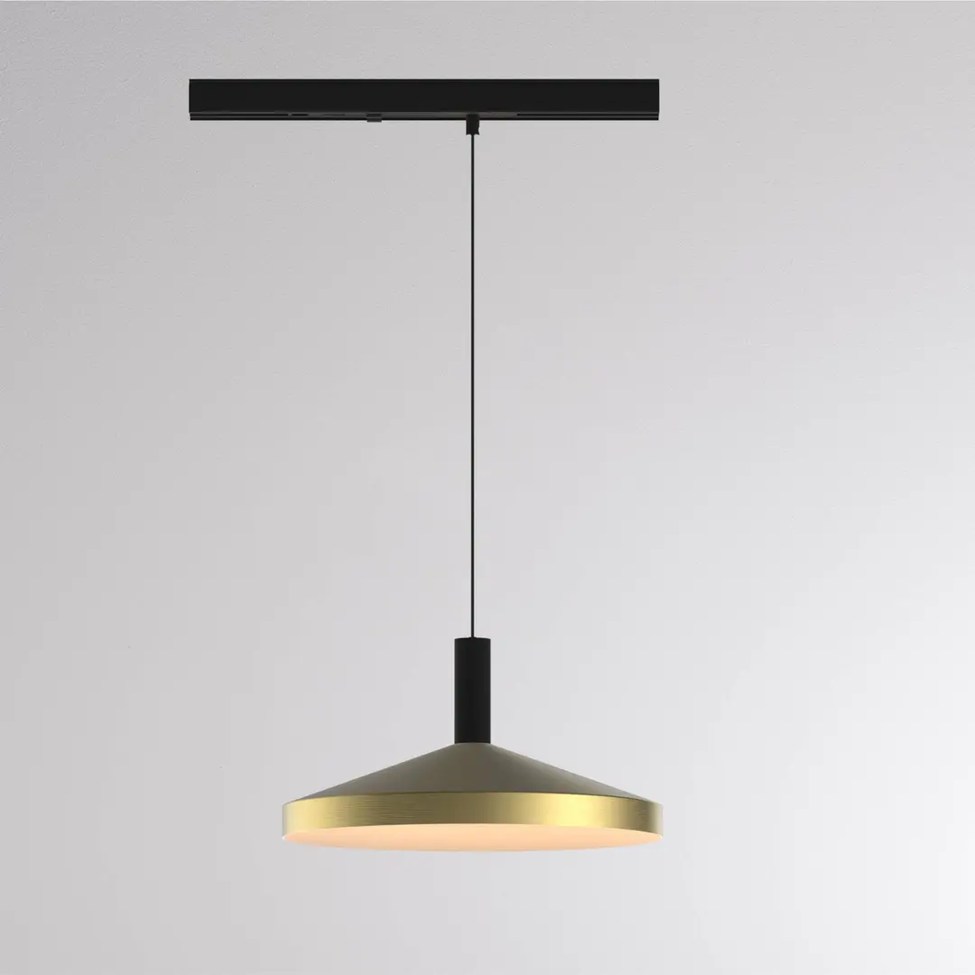 Molto Luce LED-Schienenpendel LORA III, messing Ø 36 cm 40° CCT 3-Phase