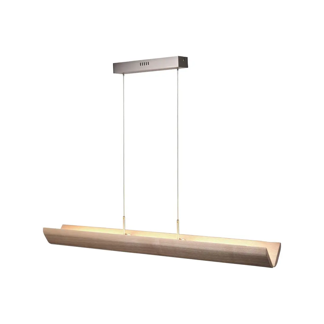 Brilliant LED-Hängelampe Monterra, Länge 132 cm, braun, Holz