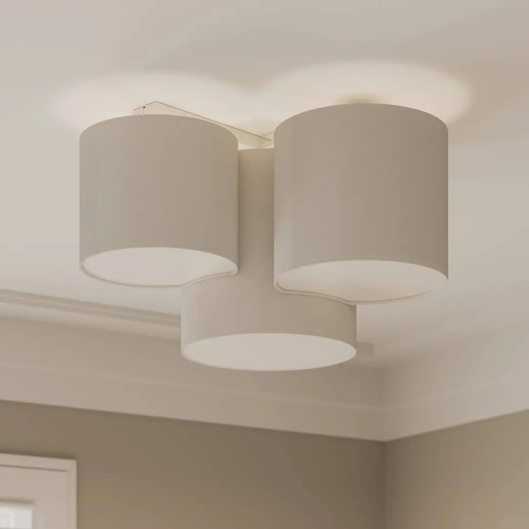 TK Lighting Deckenleuchte Mona dreiflammig, weiß