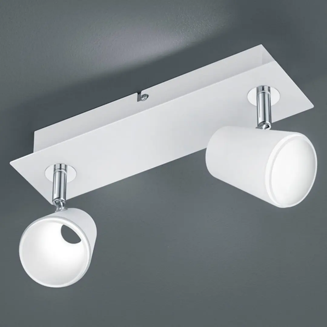 Trio Lighting Weiß-chromfarbener LED-Spot Narcos - 2-flg