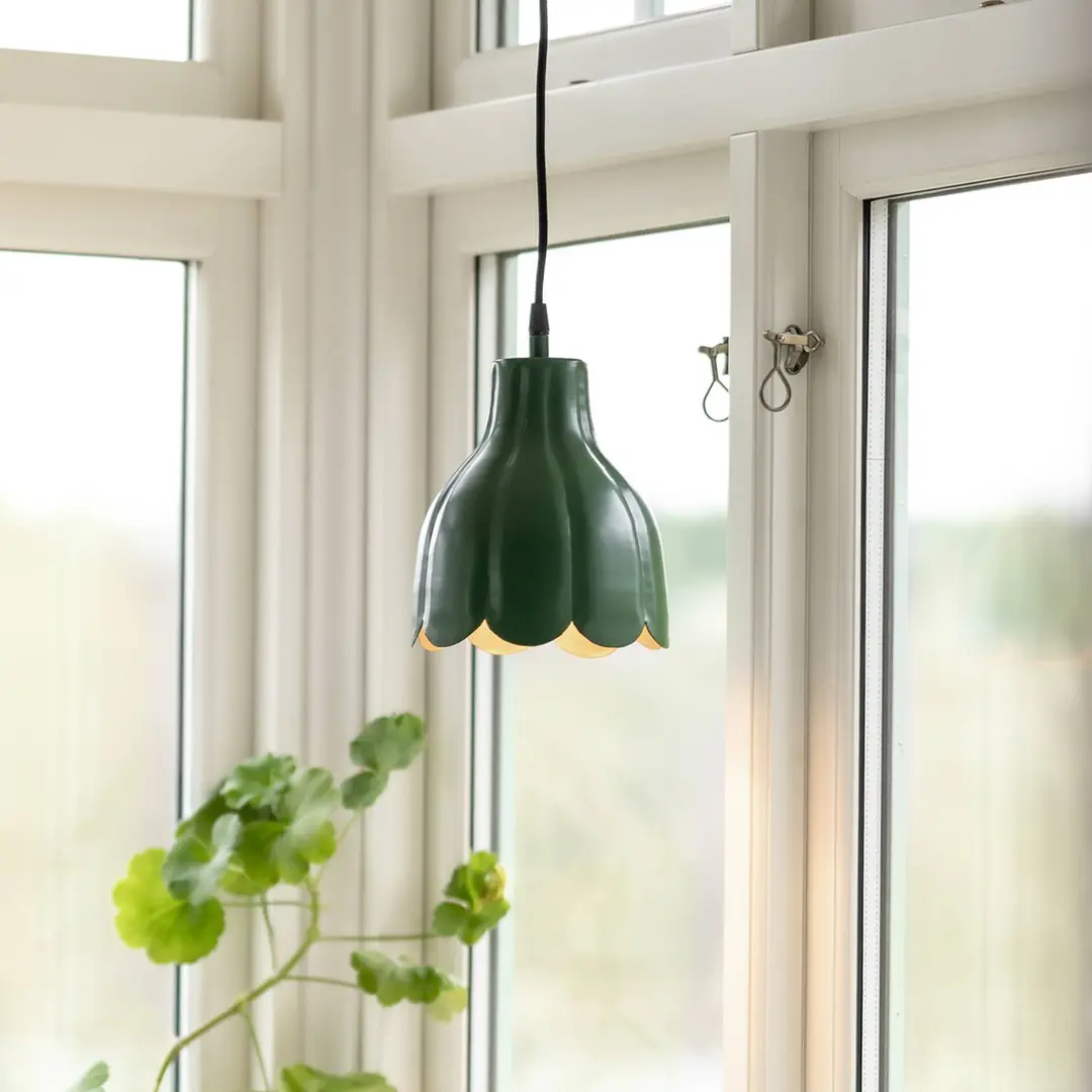PR Home Tulippa Pendellampe Ø 17 cm, grün, Stecker