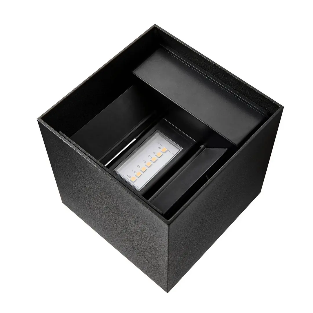Nordlux LED-Außenwandleuchte Milda kubi, schwarz, up/down, Aluminium