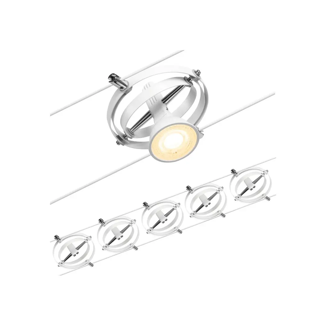 Paulmann Wire Cardan Seilsystem, 5-fl., 5 m weiß