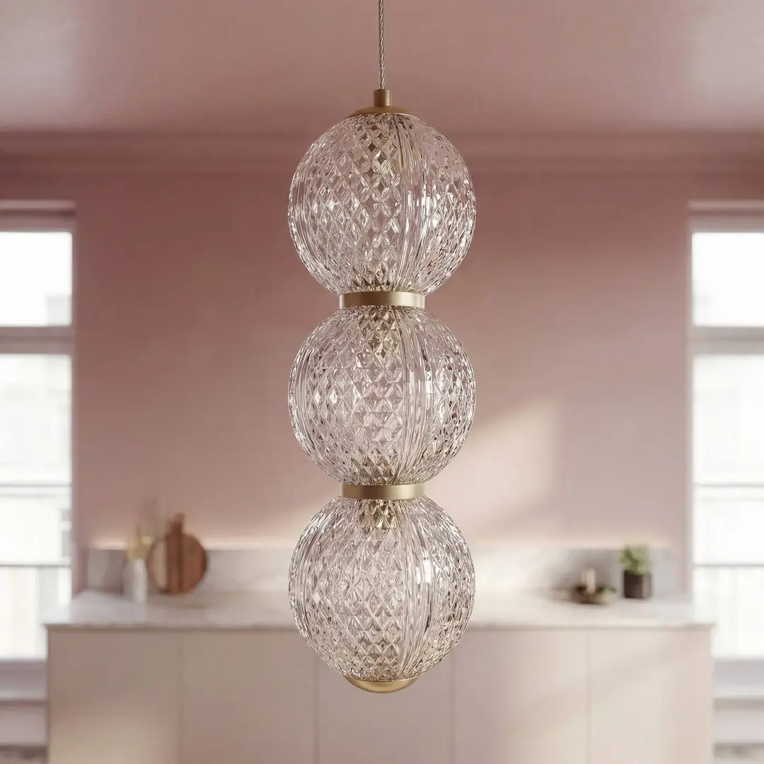 OSRAM LED-Hängeleuchte Decor Xstal, messingfarben, Ø 12 cm