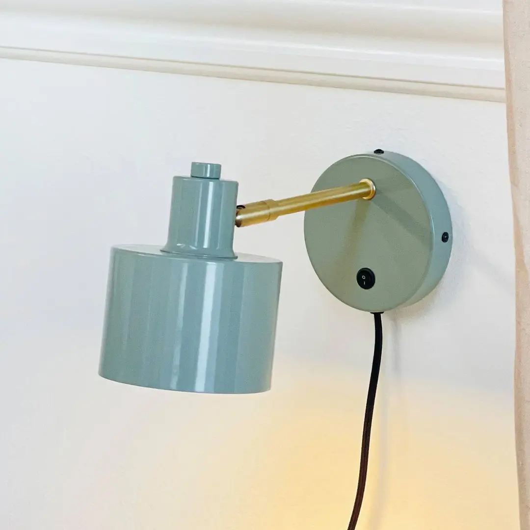 Dyberg Larsen Wandlampe Ocean, olive, Ausladung 30 cm