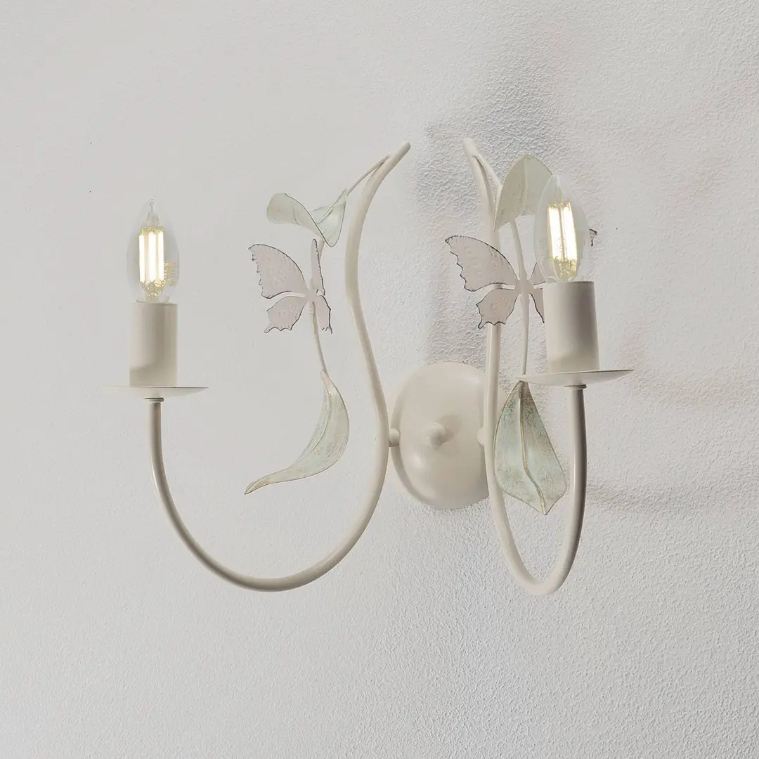 Luminex Wandlampe Summer, weiß/grün/rosa, Breite 25 cm, Stahl, 2-flg