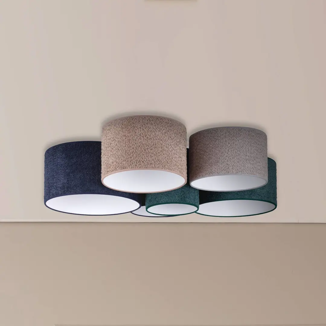 Duolla Deckenleuchte Boucle, blau/grün/cappuccino/grau, 100 cm