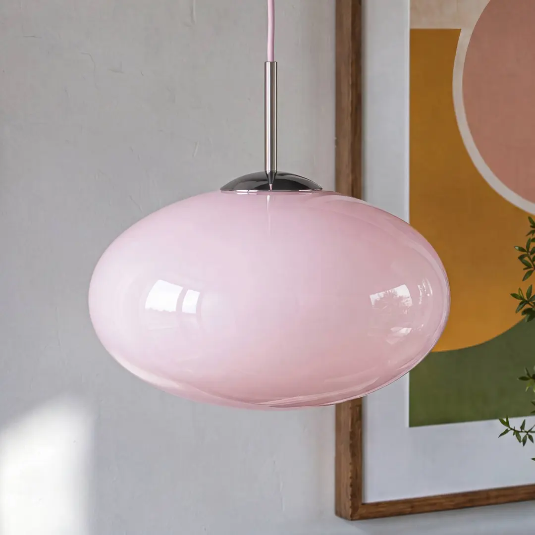OSRAM Hängeleuchte Decor Forma, pink/chrom, Ø 31 cm, Glas