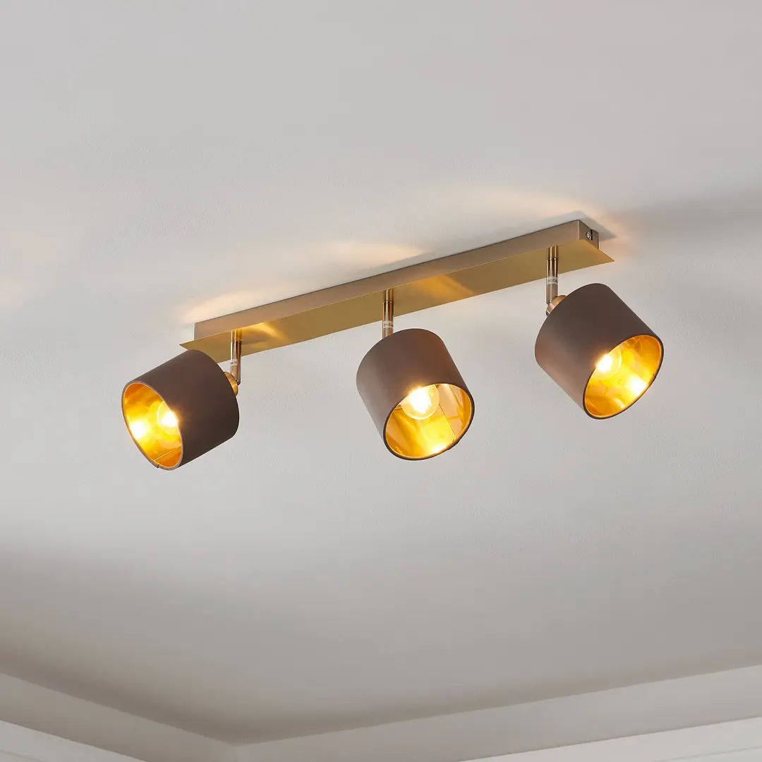 EGLO Deckenlampe Valbiano Cappuccino/Gold 3fl.