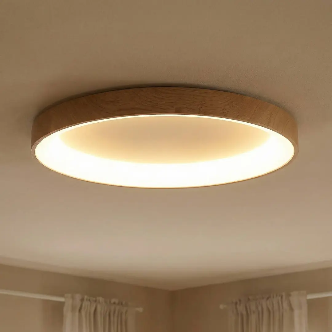 Mantra Iluminación LED-Deckenlampe Niseko II CCT Fernbedienung Ø65cm holzfarben