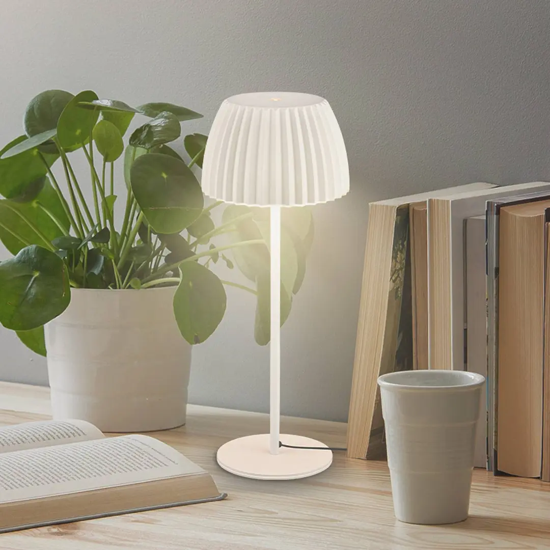 Briloner LED-Tischlampe Loca, altweiß, Höhe 36 cm, Metall/Kunststoff