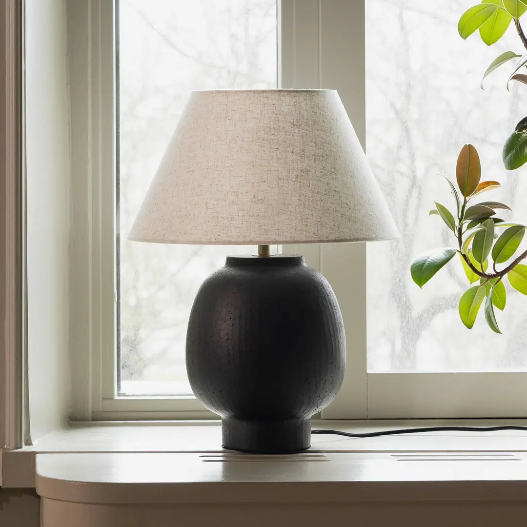 Globen Lighting Tischlampe Lorenzo schwarz Höhe 46cm Keramik