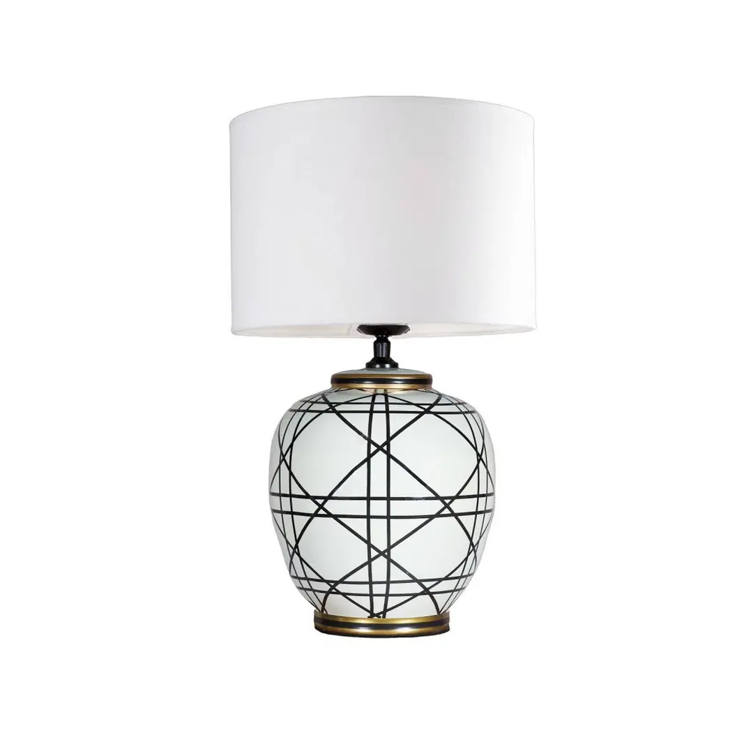 PR Home Tischleuchte New York, weiß, Höhe 61 cm, Keramik