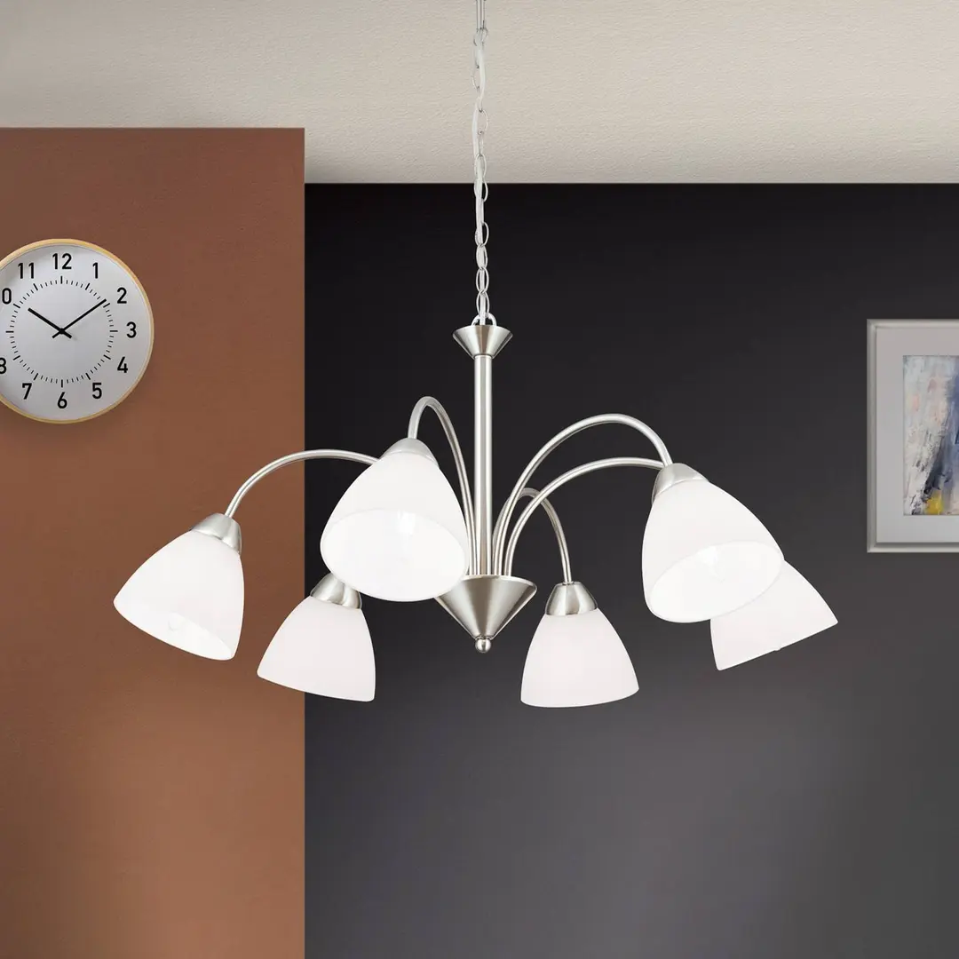 Orion Hängeleuchte Kinga, nickel, 6-flammig