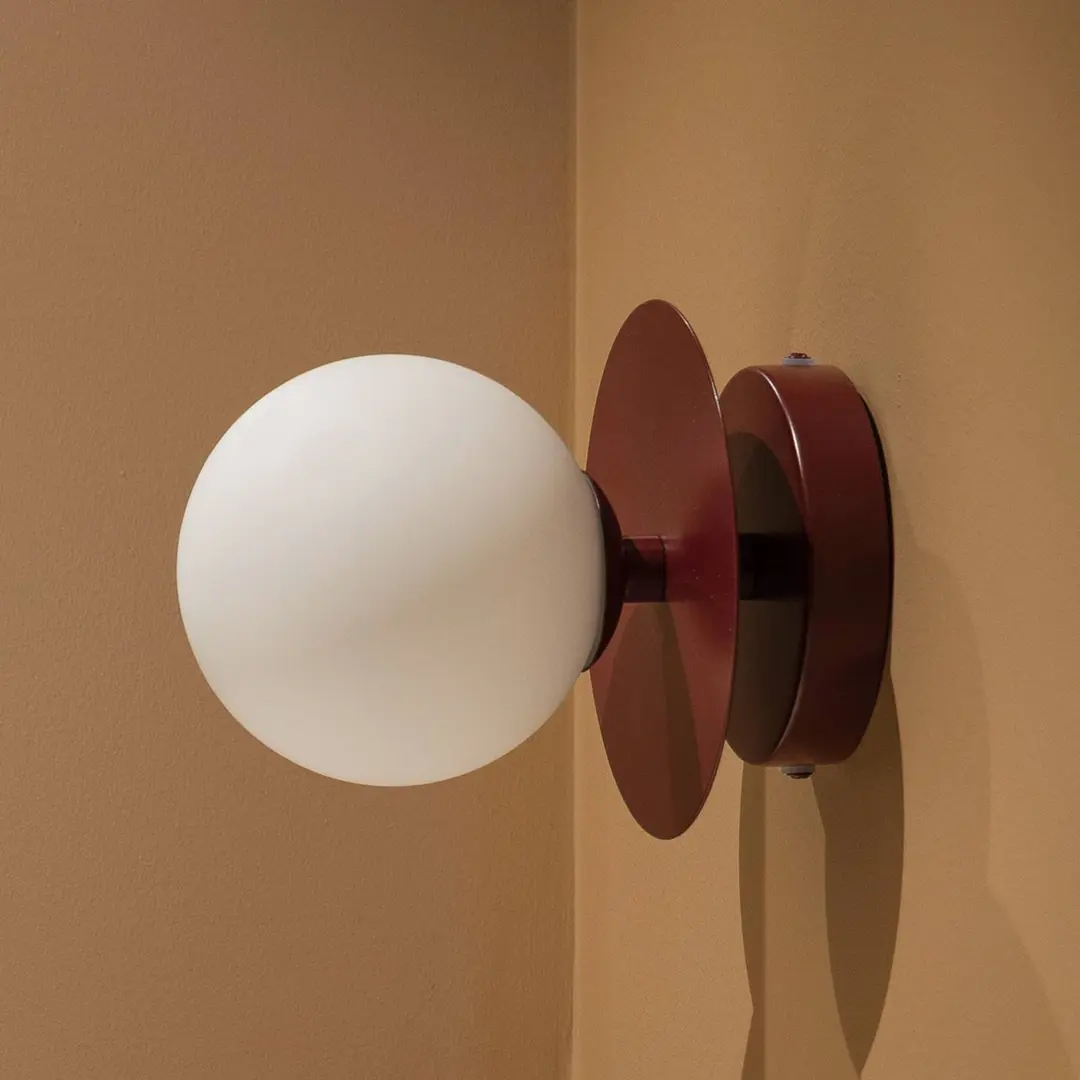 Globen Lighting Wandlampe ART DECO burgunder/weiß Ø16cm IP44