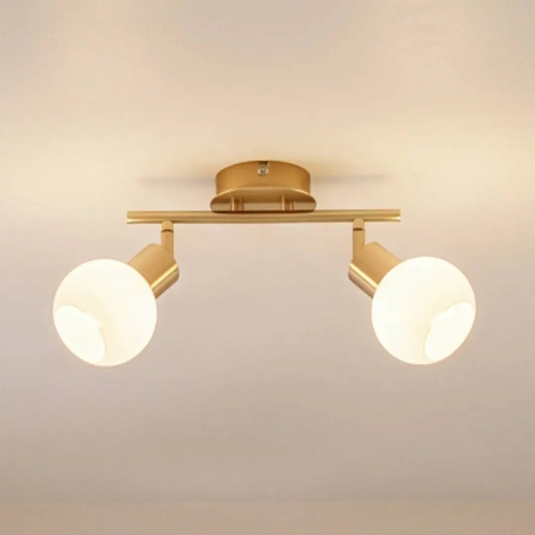 Lindby Deckenlampe Elaina, 30 cm, 2-flg., messing, Glas, E14