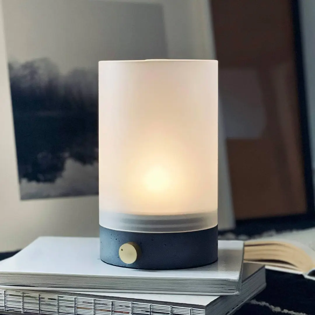 Dyberg Larsen LED-Akku-Tischlampe Cozy, Höhe 20,5 cm, Beton