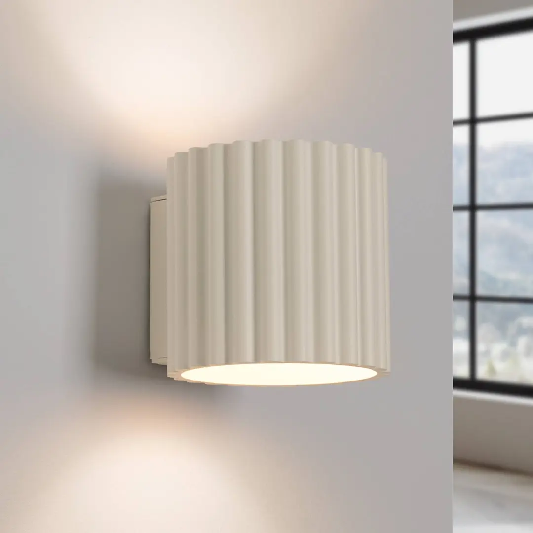 SOLLUX LIGHTING Wandleuchte RIBLA, beige, Ø 10 cm, Metall, G9