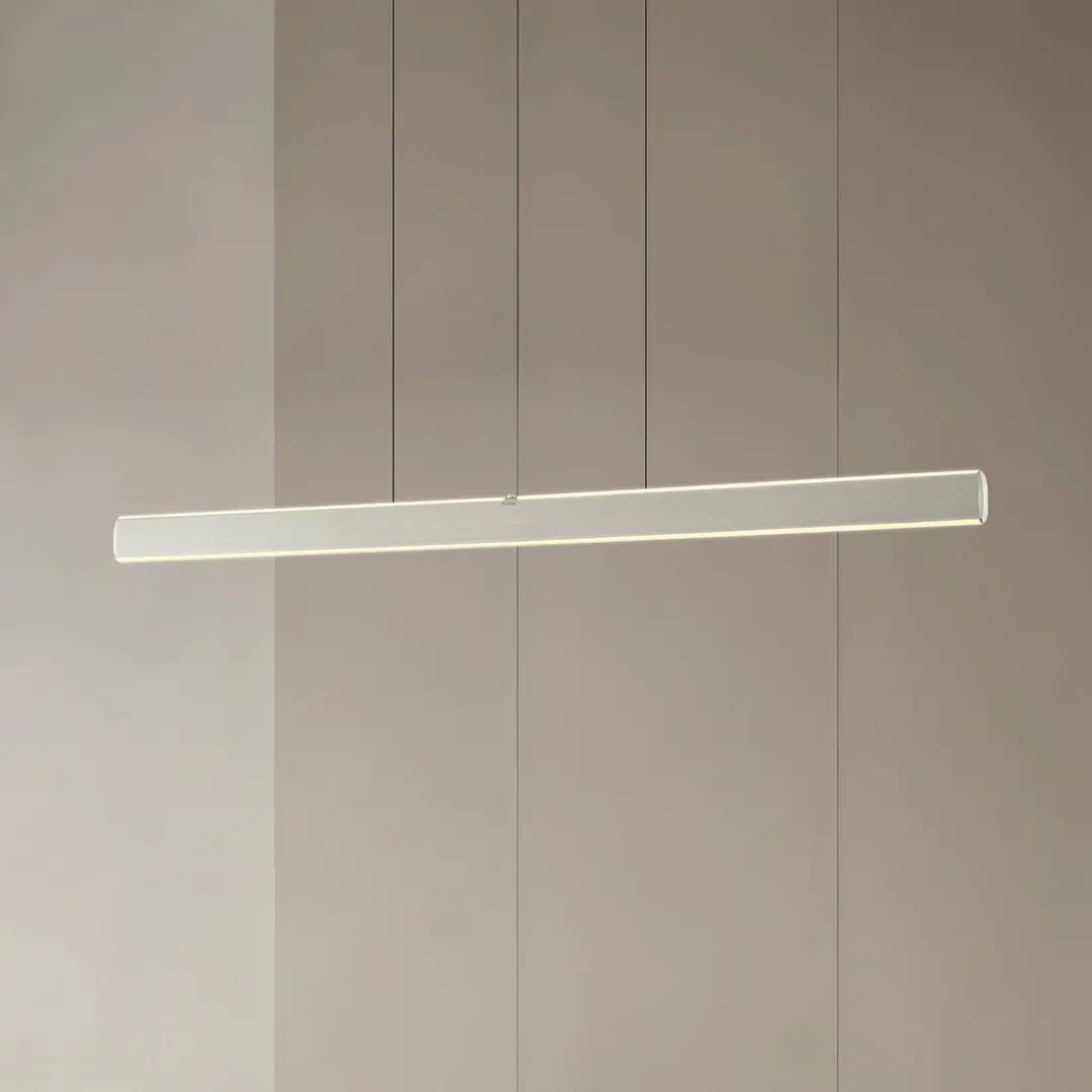 Lucande LED-Hängelampe Arvon, alufarben, 117cm, dimmbar, CCT