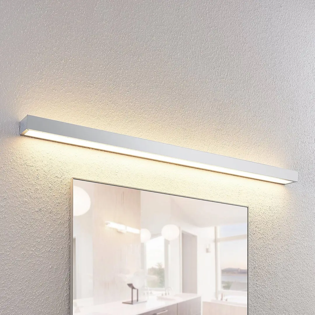Lindby LED-Bad-Wandleuchte Layan, 120 cm, chrom, Metall