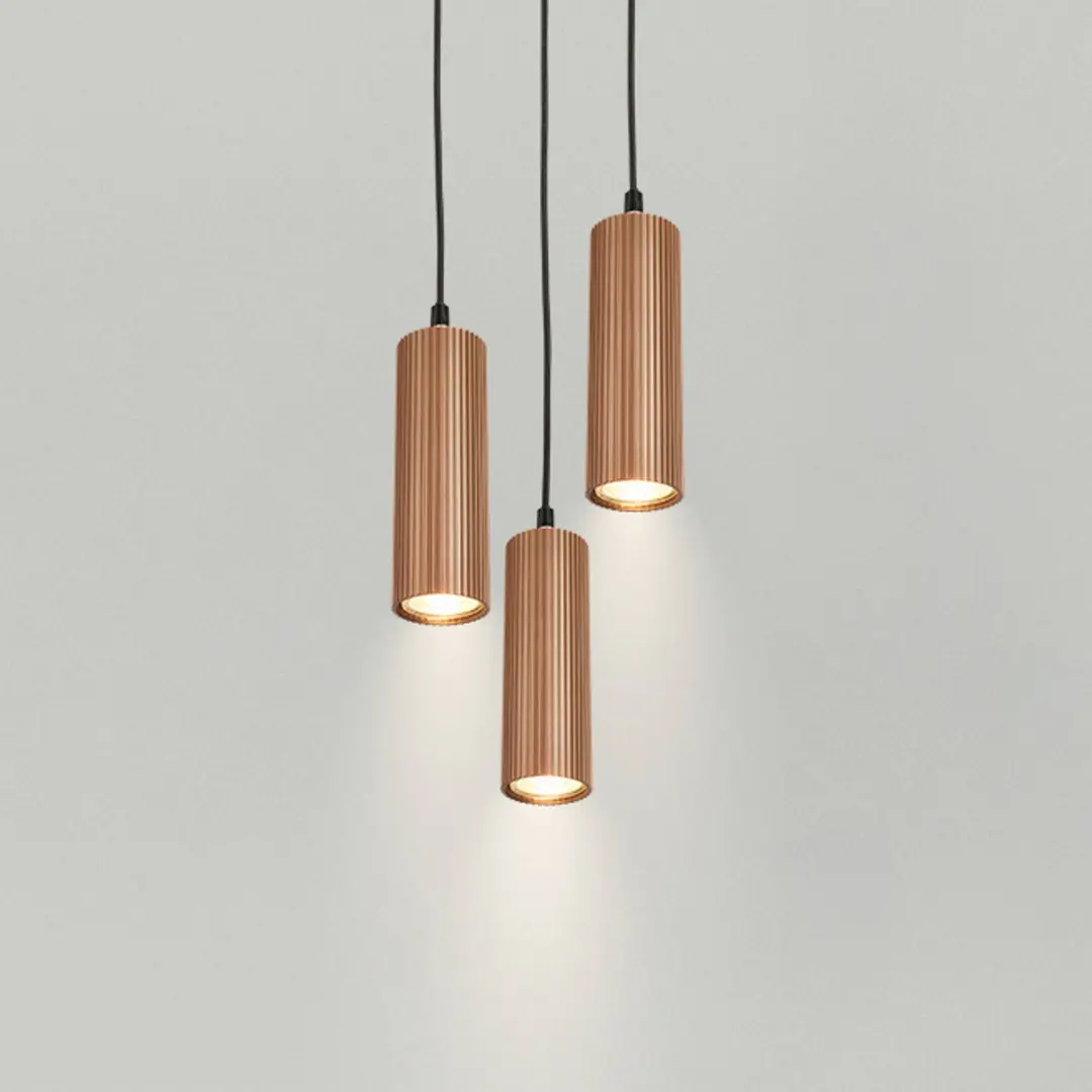 Briloner Hängeleuchte Ida, braun, 3-flammig, Ø 20 cm, GU10