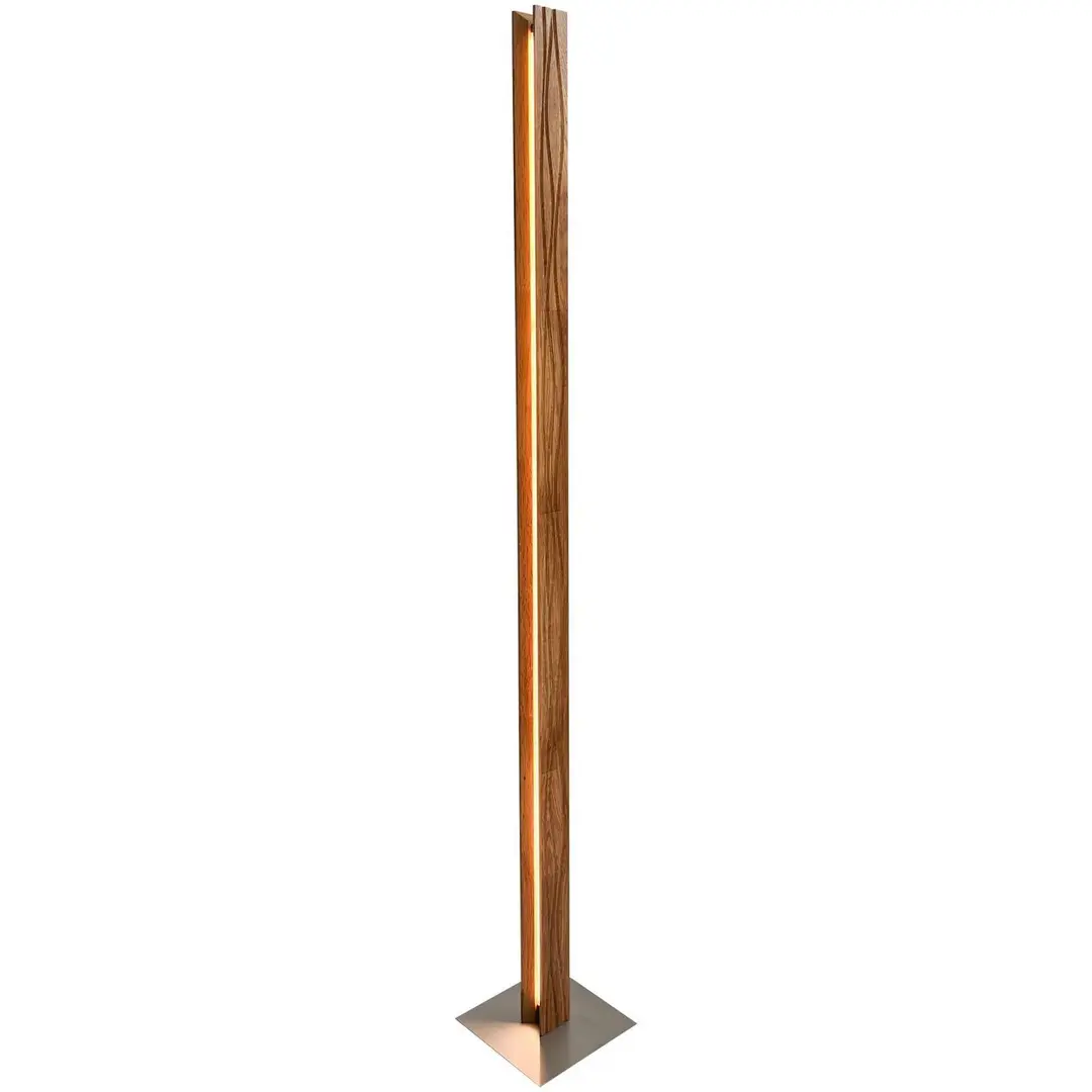 Elobra LED-Stehleuchte Atacama, eiche/nickel matt Höhe 150 cm, Holz