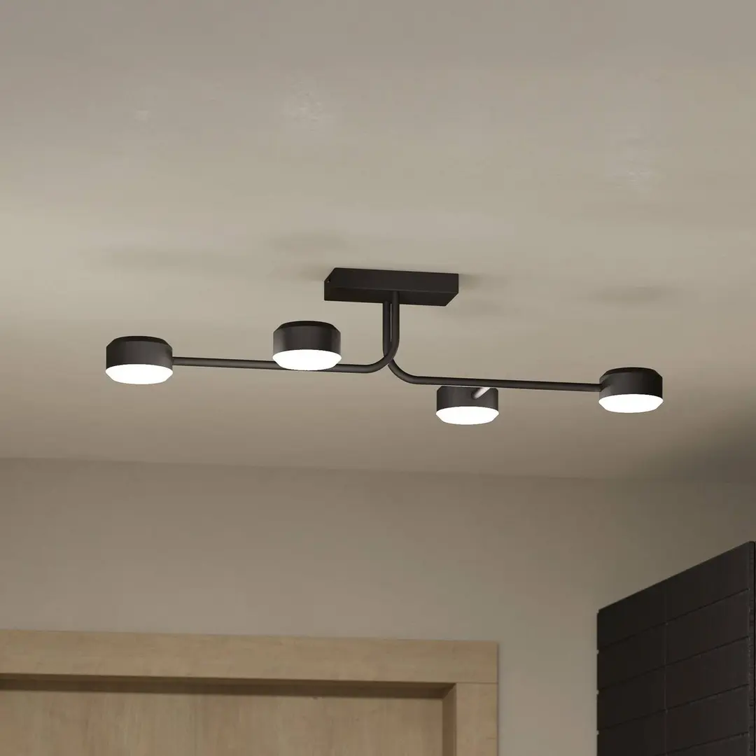 EGLO LED-Deckenleuchte Clavellina, schwarz, vierflammig