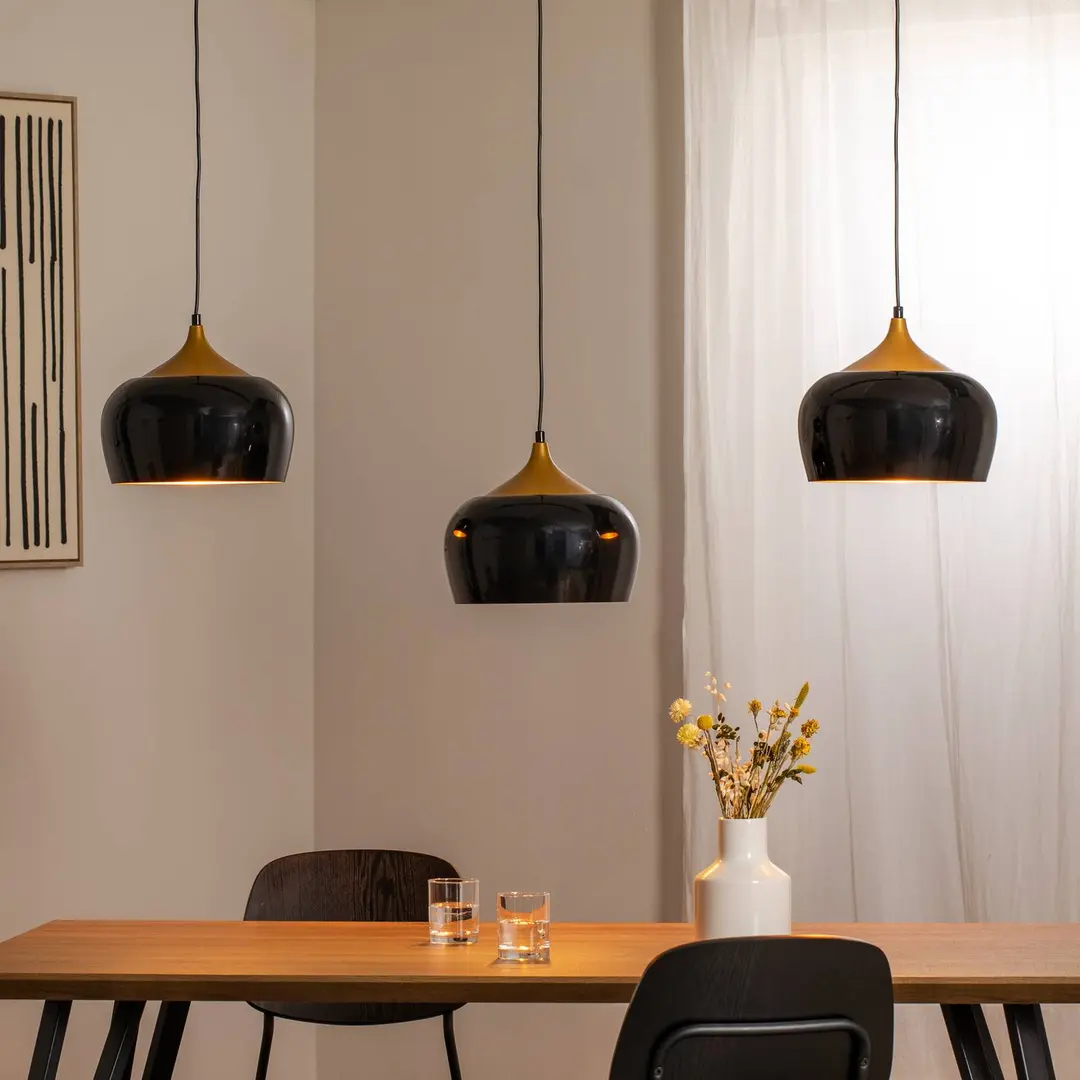 Opviq Hängeleuchte Berceste, schwarz, 3-flammig, Länge 140 cm