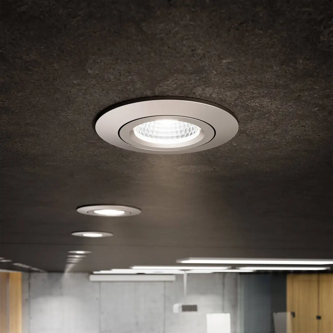 Sigor LED-Deckeneinbauspot Diled, Ø8,5cm, 10 W, Dim-To-Warm, stahl