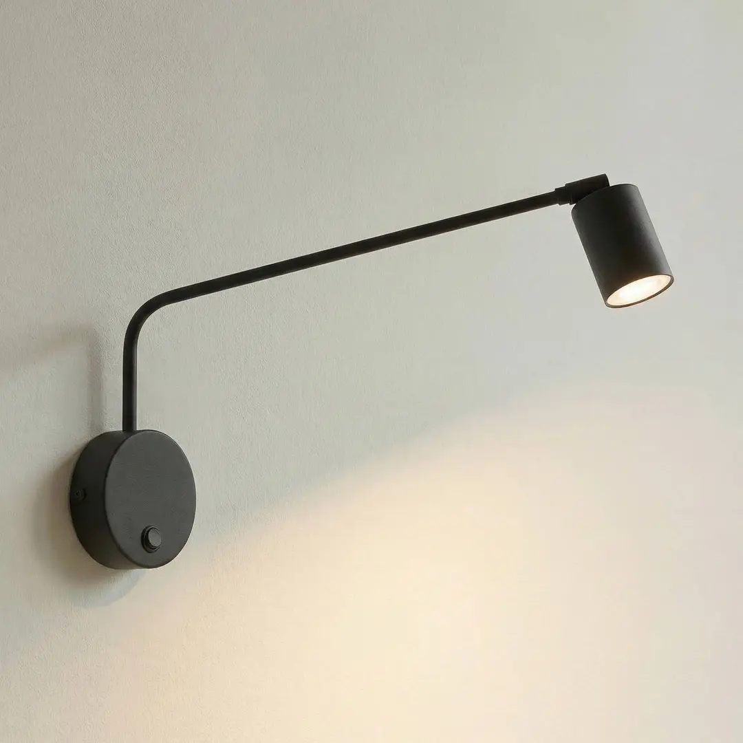 TK Lighting Wandleuchte Nex, schwarz, Metall, Höhe 27 cm, GU10