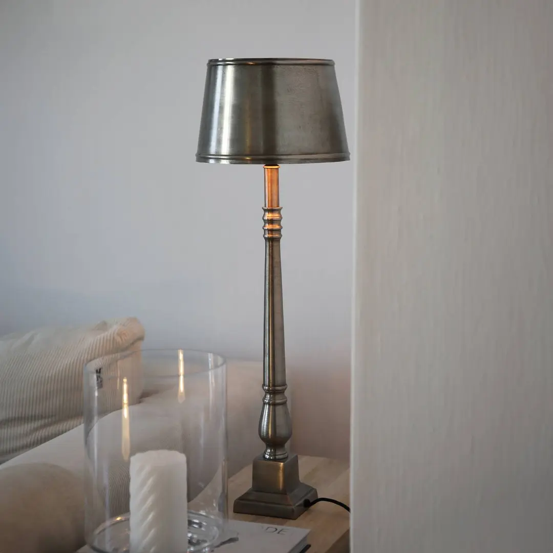 Markslöjd Tischleuchte Metallo, antiksilberfarben, Metall, Höhe 66 cm