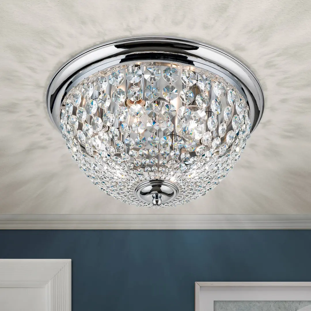 Orion Deckenleuchte Plafond, chrom/transparent, Ø 47 cm