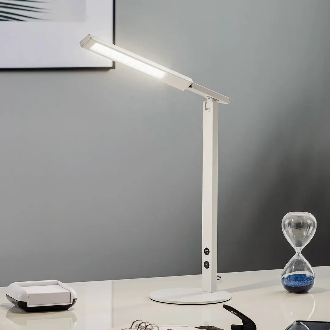 Fabas Luce LED-Schreibtischleuchte Ideal mit Dimmer, weiß
