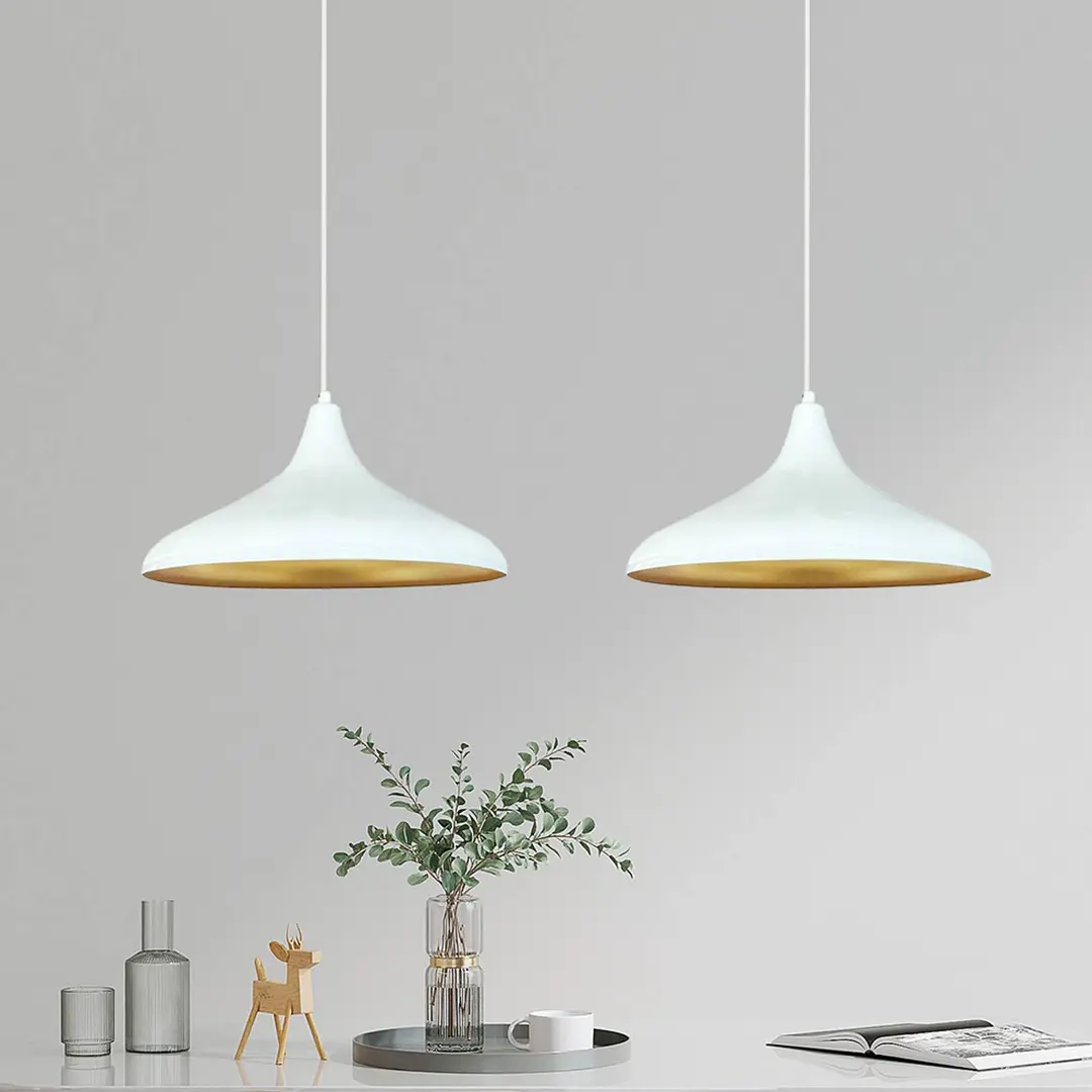 ROYALTECH Hängeleuchte Claus, weiß, Länge 85 cm, 2-flammig, Metall