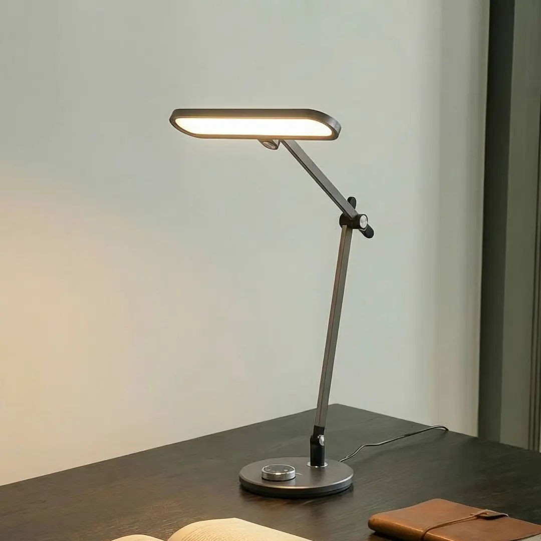 Lindby LED-Tischleuchte Elvir, grau, Alu, Höhe 53cm, CCT