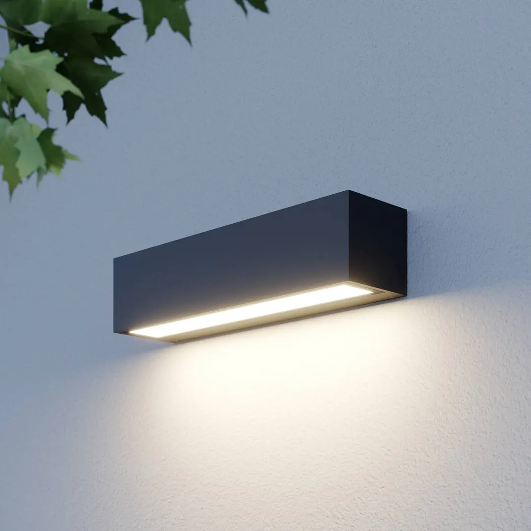 Lucande LED-Wandleuchte Lengo, 25 cm, anthrazit, down, 3000K