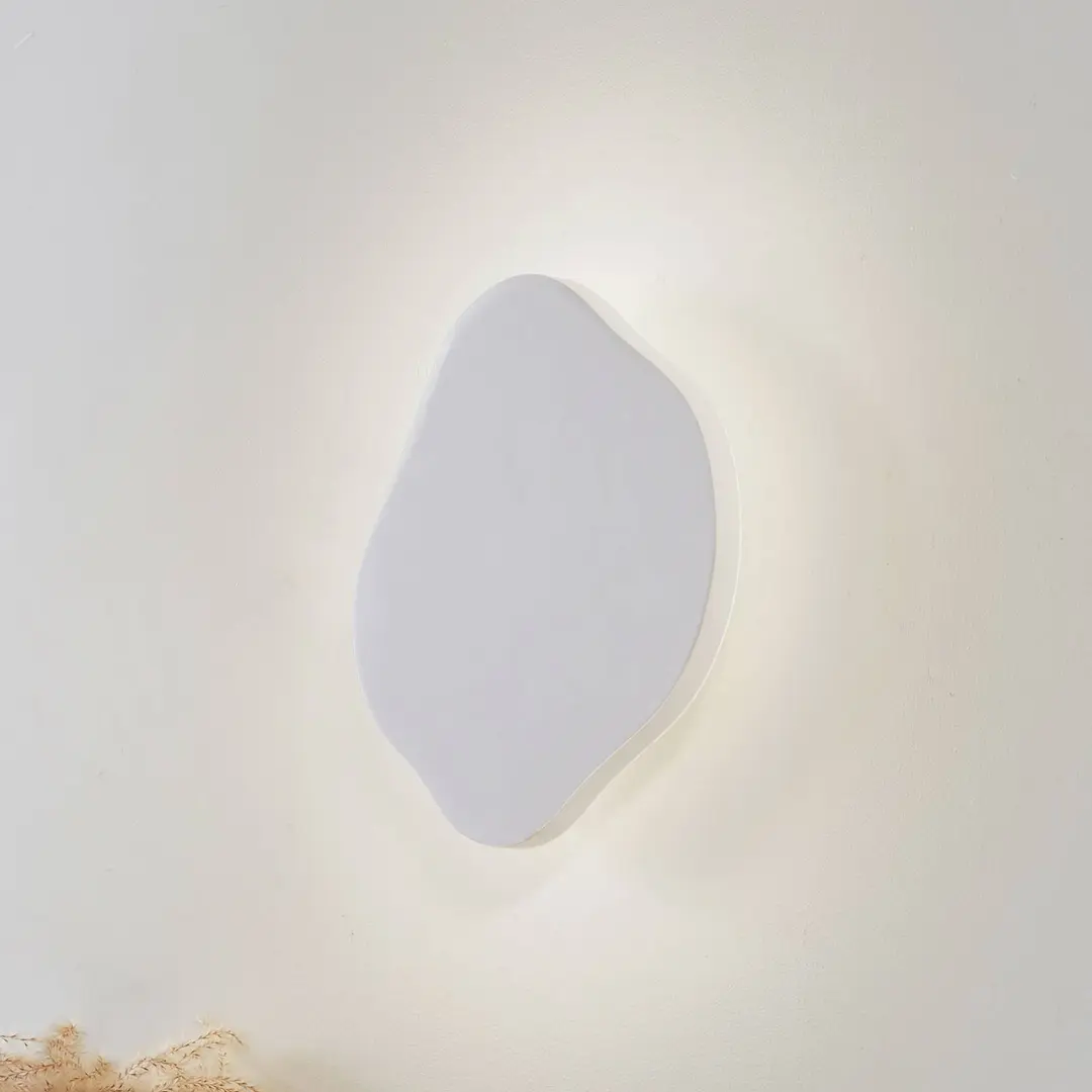 Lindby LED-Wandleuchte Nielson, weiß, Gips, 30 x 30 cm