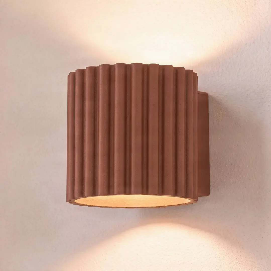 SOLLUX LIGHTING Wandleuchte Aura, terrakotta, Ø10cm, G9, up/down, Aluminium