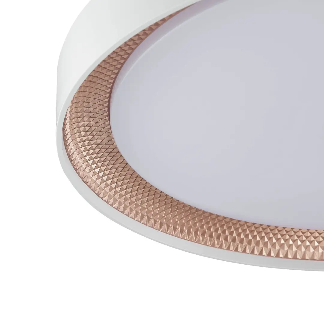 Brilliant LED-Deckenleuchte Waldo, weiß/roségold, Ø 48,5 cm, CCT, dim.