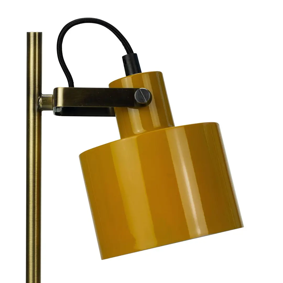 Dyberg Larsen Tischlampe Ocean, curry/messing/türkis, 43 cm