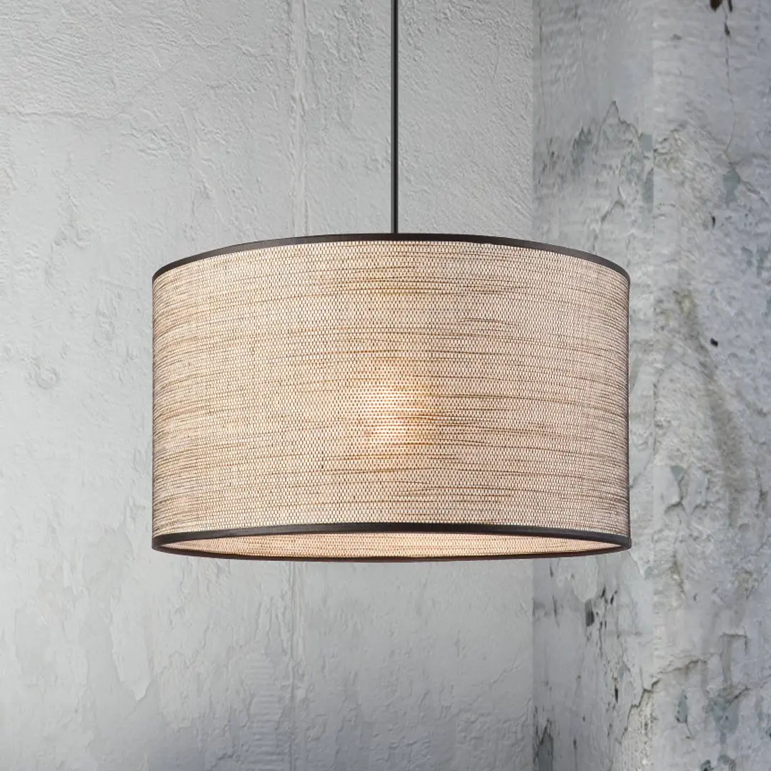 Lamkur Hängeleuchte Penelope, Ø 35 cm, hellbraun, 1-flammig