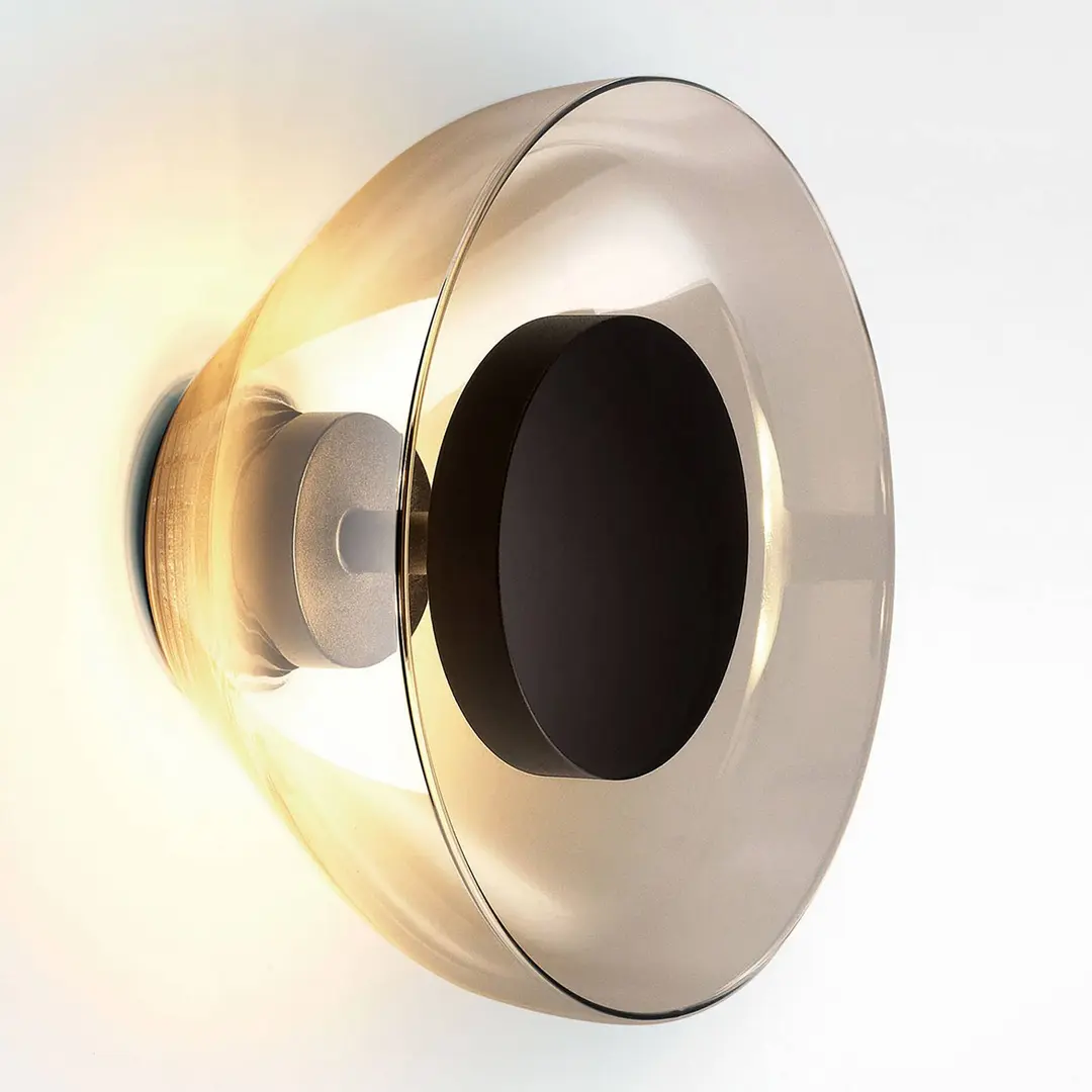 MARSET Aura LED-Wandleuchte, Ø 18 cm, rauchgrau