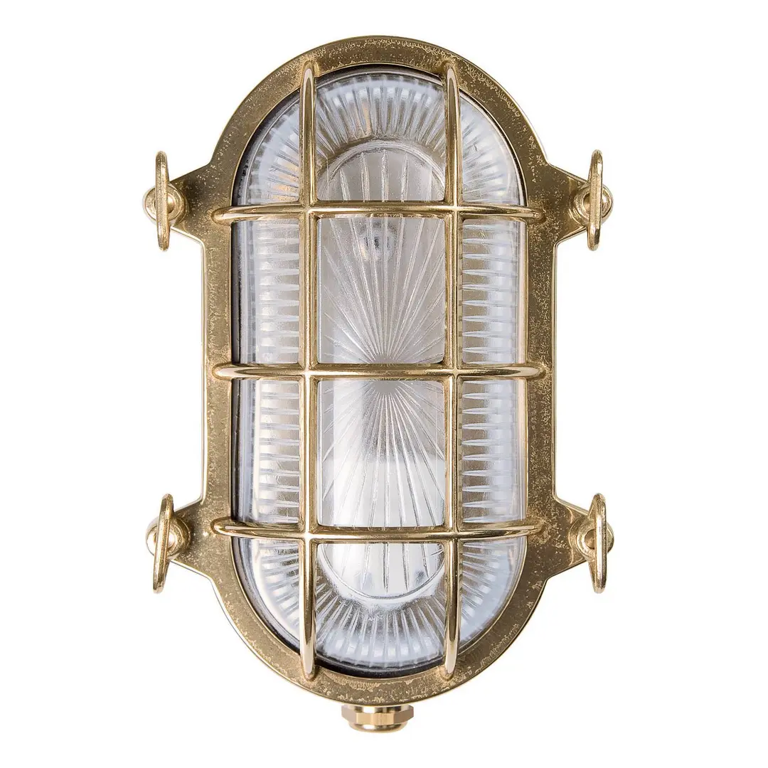Moretti Luce Wandlampe Tortuga oval 22,5cm messing natur/klar