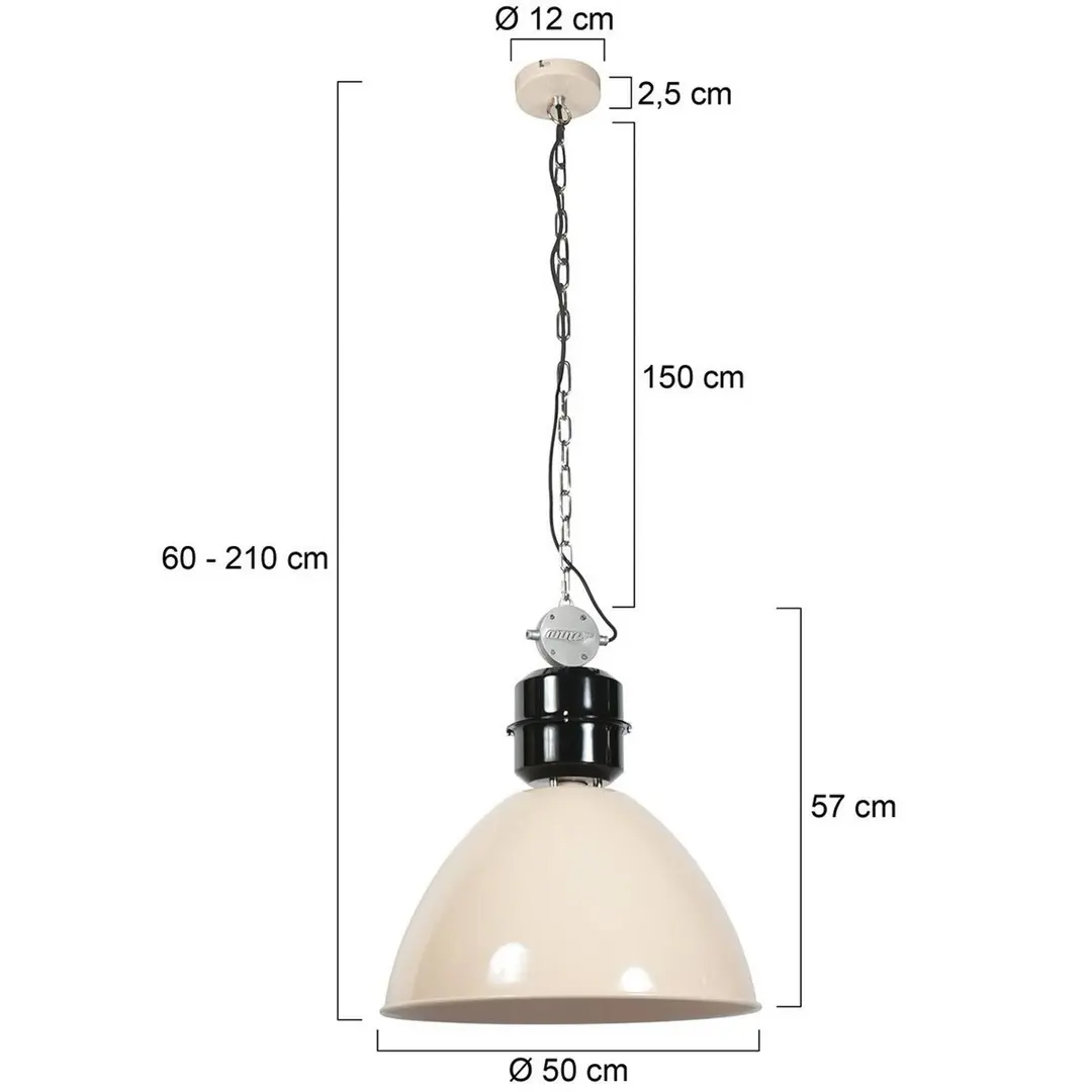 Steinhauer Pendelleuchte Frisk, cremefarben, Ø 50 cm, Metall, E27