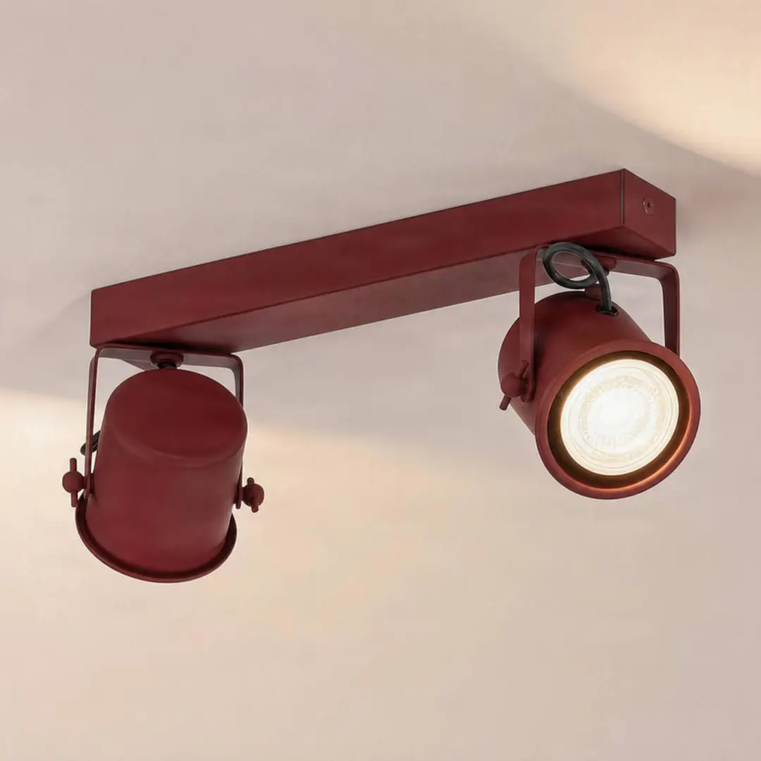 Argon Deckenspot Canico, zweiflammig, rot