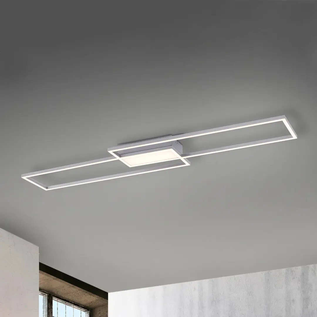 JUST LIGHT. GmbH LED-Deckenleuchte Asmin, CCT, stahl, 109,5x25,7cm